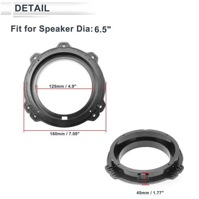 Alt view image 5 of 5 - RATCHROLL Speaker Spacer Ring Tweeter Speaker Spacer Adaptor for Hyundai Waterproof Speaker Subwoofer Mounting Spacer Bracket Ring ABS 2 Set