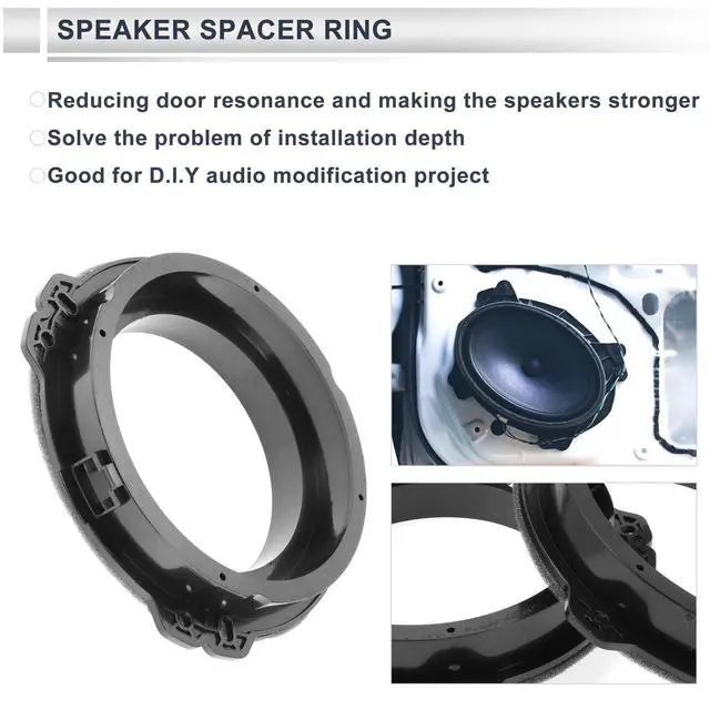 Alt view image 3 of 5 - RATCHROLL Speaker Spacer Ring Tweeter Speaker Spacer Adaptor for Hyundai Waterproof Speaker Subwoofer Mounting Spacer Bracket Ring ABS 2 Set
