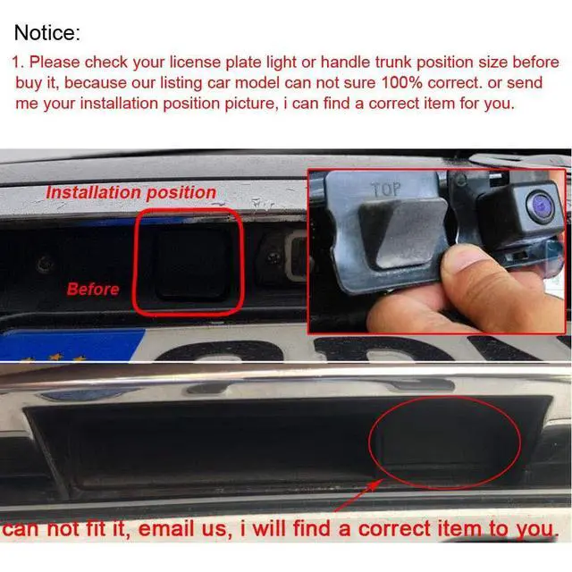 Alt view image 3 of 5 - Vehicle Rear View Camera with 8LEDs Waterproof Night Vision Backup Reverse Camera Replacement for Mercedes Benz MB ML320 CDI/ML350/ML300/ML250/ML63/W164/ML450
