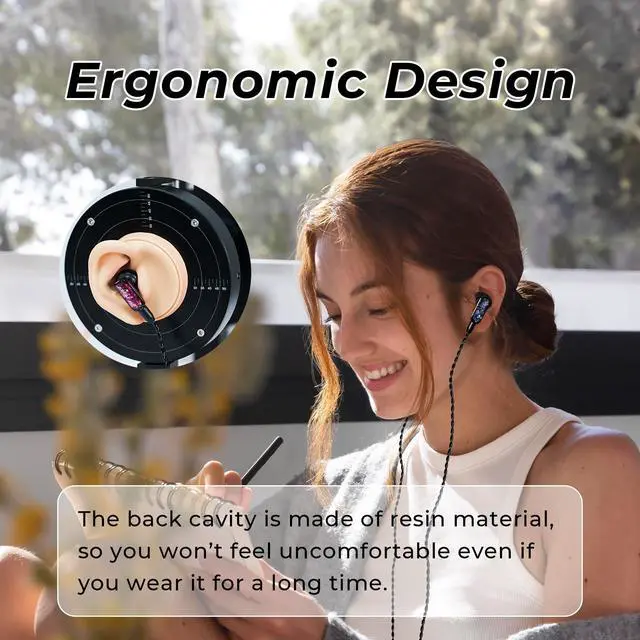 Alt view image 5 of 5 - HiFiGo AFUL PolarNight HiFi Earbuds, 4BA+1DD 5 Driver in Ear Monitor, HiFi Wired Earbuds with Detachable Cable for Musician Audiophile (3.5mm)