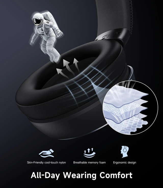 Alt view image 4 of 5 - MCHOSE X9 Wireless Gaming Headset for PC PS5 PS4, 2.4GHz USB & Bluetooth, 7.1 Surround Sound, 53mm Driver, Low Latency, Noise Cancelling Mic, Multi-Platform Compatibility, RGB Headphones