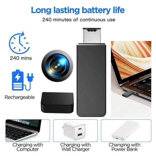 Alt view image 2 of 3 - FINSUI 64GB Mini Camera 1080P Nanny Cam Security Cam Indoor Camera with Motion Detection for Indoor and Home, No WiFi