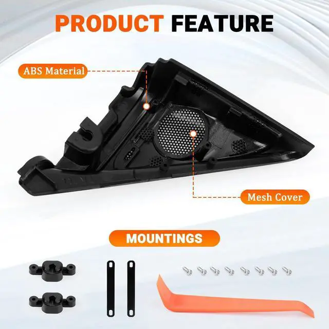 Alt view image 2 of 4 - AICARS Front Car Door Window Speaker Cover for Driver and Passenger Side ABS Tweeter Speaker Panel Cover Kit Compatible with Honda Accord 2018 2019 2020 2021 2022 - Pack of 2