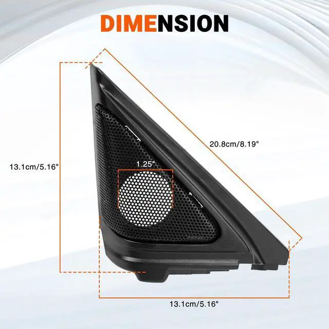 Alt view image 4 of 4 - AICARS Front Car Door Window Speaker Cover for Driver and Passenger Side ABS Tweeter Speaker Panel Cover Kit Compatible with Honda Accord 2018 2019 2020 2021 2022 - Pack of 2