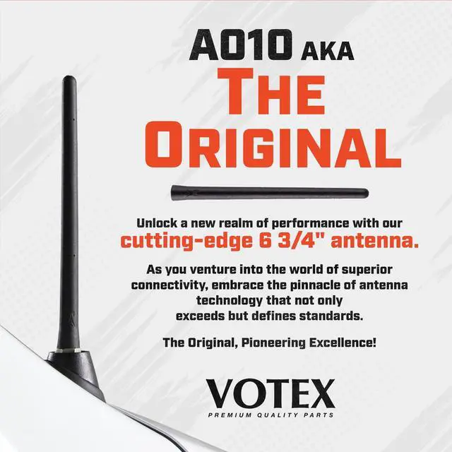 Alt view image 3 of 5 - Votex - Short Rubber Antenna fits Ford Mustang (1979-2009) - USA Stainless Steel Threading - The Original 6 3/4 Inch Accessories - Car Wash Proof - Internal Copper Coil