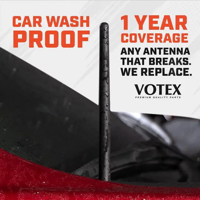 Alt view image 4 of 5 - Votex - Short Rubber Antenna fits Ford Mustang (1979-2009) - USA Stainless Steel Threading - The Original 6 3/4 Inch Accessories - Car Wash Proof - Internal Copper Coil