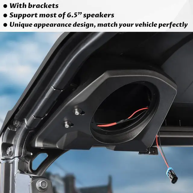 Alt view image 5 of 5 - SAUTVS Rear Roof Speakers Pods Enclosures Holders with Brackets for Polaris General 1000/4 1000/XP 1000/XP4 1000 2020-2026 Accessories (Support 6.5" Speakers, One Pair, Replace #2637784, 2637785)