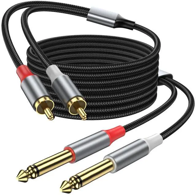 Main image of KAYQINHO RCA to 1/4 inch Cable, Dual 1/4 inch TS Stereo Jack Male to 2 RCA Male Stereo Audio Cable Splitter Adapter for Mixer/Speaker/AMP, 49FT.