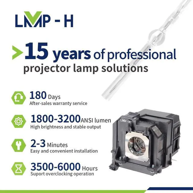 Alt view image 3 of 5 - LMP-H ELP90//V13H010L90 Projector Lamp with Housing for EPSON PowerLite 675W EB-670 EB-675w EB-675wi EB-680 EB-680S EB-680wi Replacement Projector Lamp