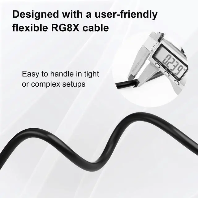 Alt view image 4 of 5 - XRDS -RF RG8X Coaxial Cable 100FT 50 Ohm - Solid Copper Core, PVC Jacket, Low Loss, Ideal for Antenna, CB Radio, and Ham Radio Applications