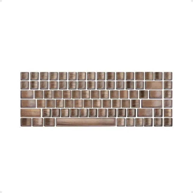 Main image of Loha Custom Black Walnut Wood Keycaps, 75% Keyboard Complete Set (84-Key)