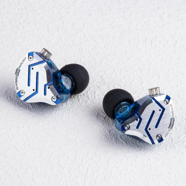 Alt view image 2 of 5 - Linsoul KZ ZS10 Pro, 4BA+1DD 5 Driver in Ear Monitor, HiFi Wired Earbuds, Gaming Earbuds, Hybrid IEM Earphones with Stainless Steel Faceplate, Detachable Cable for Musician(with Mic, Glare Blue)