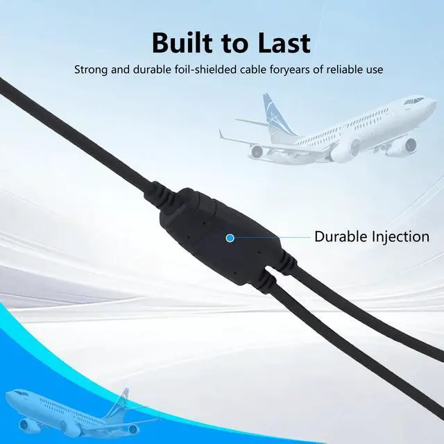 Alt view image 4 of 5 - JUYODE Airbus 5-Pin XLR Headset to GA Dual Plugs General Aviation Headsets Adapter (3/16" Mic Plug (PJ-068) and 1/4" (PJ-055) Speaker Plug) Aircraft Airplane Pilot Headphones Connector (9-Airbus-GA)