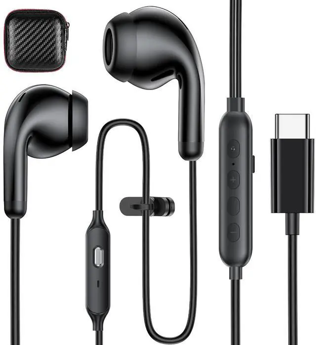 Main image of USB C Earbuds for iPhone 17 Pro Max Air 16 15, Wired Conference Headphones Adjustable Sound & Vocal EQs HiFi Stereo Type C Earphones for Samsung Galaxy S25 S26 Ultra S24 Plus S23 S22 S21 Pixel 9