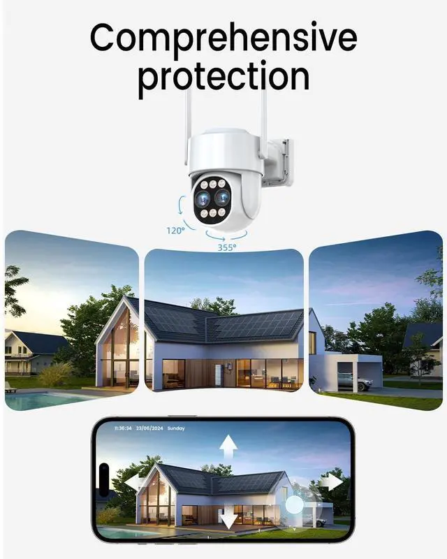 Alt view image 4 of 5 - ZHXINSD Dual Lens 4MP PTZ Wireless Security Camera