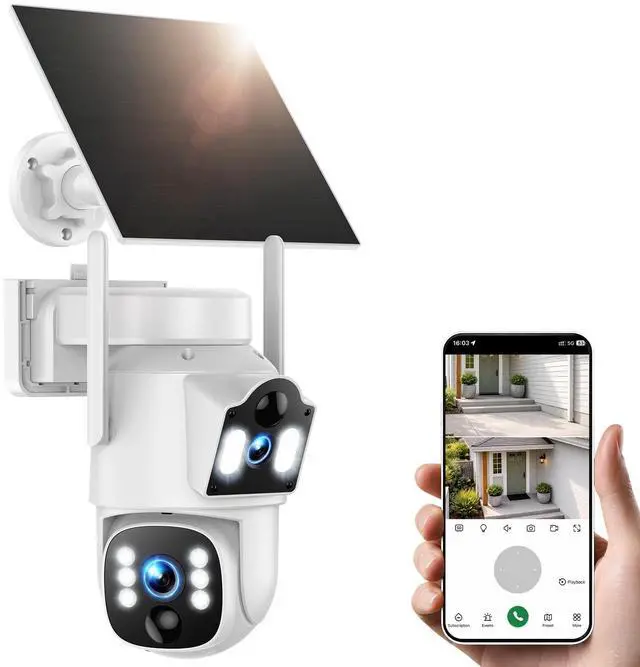 Main image of VOOPEAK 4G LTE Cellular Security Camera, Dual Lens 360 PTZ Auto Tracking, Solar Camera Outdoor Wireless with SIM Card,2K HD Color Night Vision, IP66 Waterproof, 2-Way Audio,No WiFi Needed