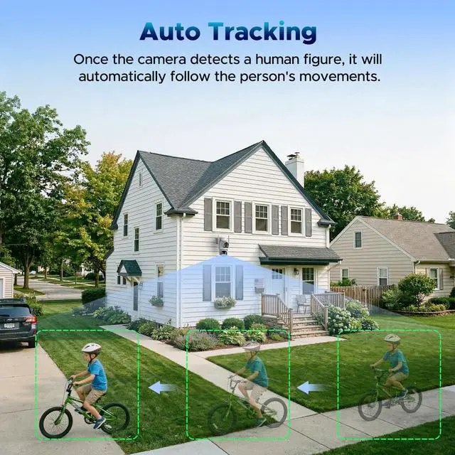 Alt view image 5 of 5 - VOOPEAK 4G LTE Cellular Security Camera, Dual Lens 360 PTZ Auto Tracking, Solar Camera Outdoor Wireless with SIM Card,2K HD Color Night Vision, IP66 Waterproof, 2-Way Audio,No WiFi Needed