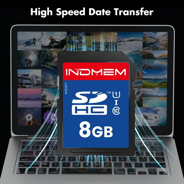 Alt view image 4 of 5 - INDMEM SD Card 8GB 5 Pack UHS-I U1 Class 10 8G SDHC Flash Memory Card Compatible with Digital Camera, Computer, Trail Cameras