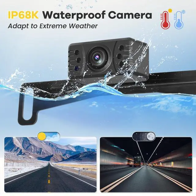 Alt view image 3 of 5 - Hikity Wireless Backup Camera Monitor Kit, 4.3 Inch Rear View Camera IP68 Waterproof Night Vision, HD 1080P Display Screen for Car/Truck/Pickup/SUV/Van/RV