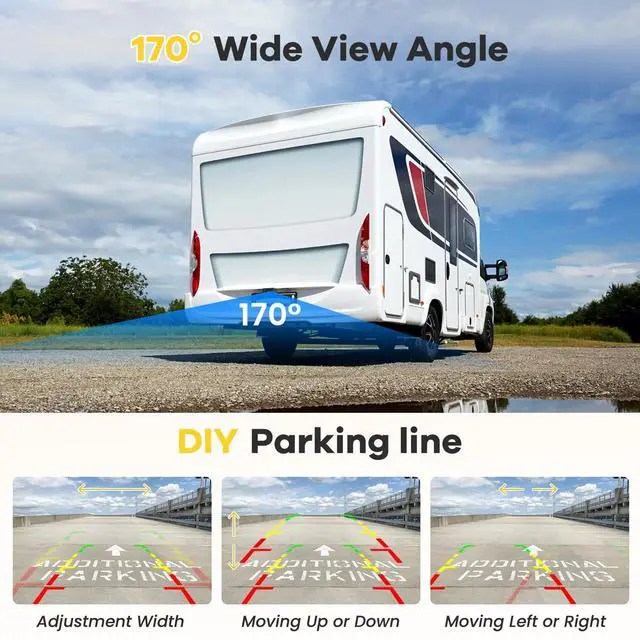 Alt view image 5 of 5 - Hikity Wireless Backup Camera Monitor Kit, 4.3 Inch Rear View Camera IP68 Waterproof Night Vision, HD 1080P Display Screen for Car/Truck/Pickup/SUV/Van/RV
