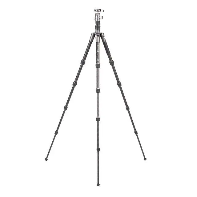 Alt view image 4 of 5 - Benro BAT One Series Carbon Fiber Travel Tripod with VX20 Ball Head 65.2 Max Height, Converts to Monopod, 5-Angle Legs, Accessory Mounts for Cameras & Video (FBAT15CVX20)