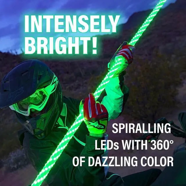 Alt view image 4 of 5 - BOSS Audio Systems WP4 ATV Whip - 48 inch, 360 degree RGB (Red/Green/Blue) Multicolor, 20 Color Combinations, 15 Brightness Levels, Marine Rated Weatherproof IP67, Easy Installation