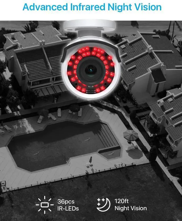 Alt view image 5 of 5 - ZOSI 4PK 5MP Add-on POE Security Camera with Ethernet Cables, Outdoor Bullet Camera with 120ft Night Vision, IP66 Weatherproof, Only Compatible ZOSI PoE NVR Recorder(Model:ZR08SN,ZR08HN,ZR16SK,ZR16HK)
