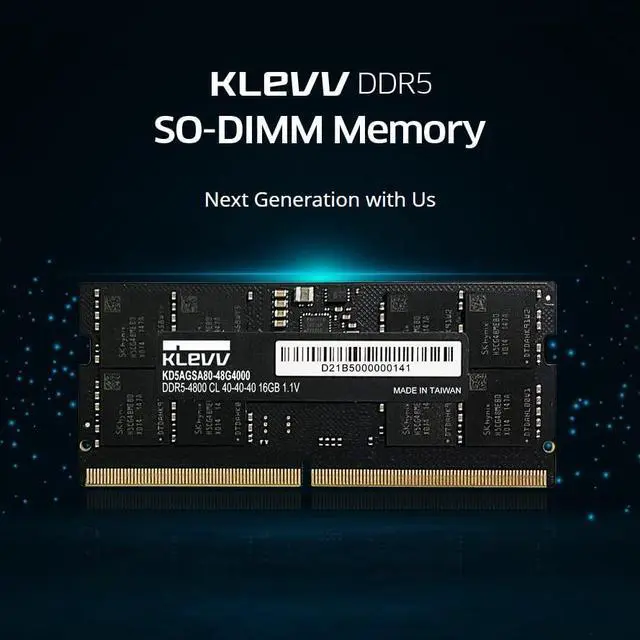 Alt view image 2 of 5 - KLEVV DDR5 16GB (1x16GB) 5600MHz CL46 SODIMM SK Hynix A-Die Laptop Ram Memory 1.1V (KD5AGSA80-56G460A)