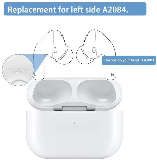Alt view image 3 of 5 - Single Earbud for Left Apple Airpods Pro 1st Gen Earbud,Left Ear Side Only(A2084)