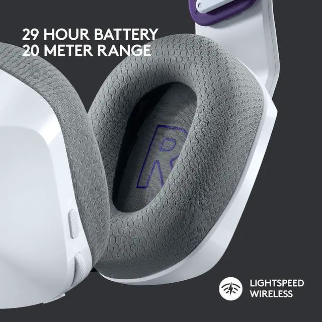 Alt view image 3 of 5 - Logitech G733 Lightspeed Wireless Gaming Headset with Suspension Headband, LIGHTSYNC RGB, Blue VO!CE mic Technology and PRO-G Audio Drivers - White