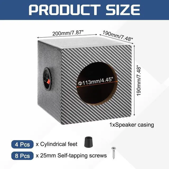 Alt view image 2 of 5 - MECCANIXITY 5 Inch Ported Wooden Speaker Enclosure, Black White Single Vented Subwoofer Box Car Audio Truck Speaker Box for DIY Home Vehicle Audio Custom Sound Supplies