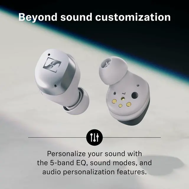 Alt view image 5 of 5 - Sennheiser Momentum True Wireless 4 Earbuds - White Silver