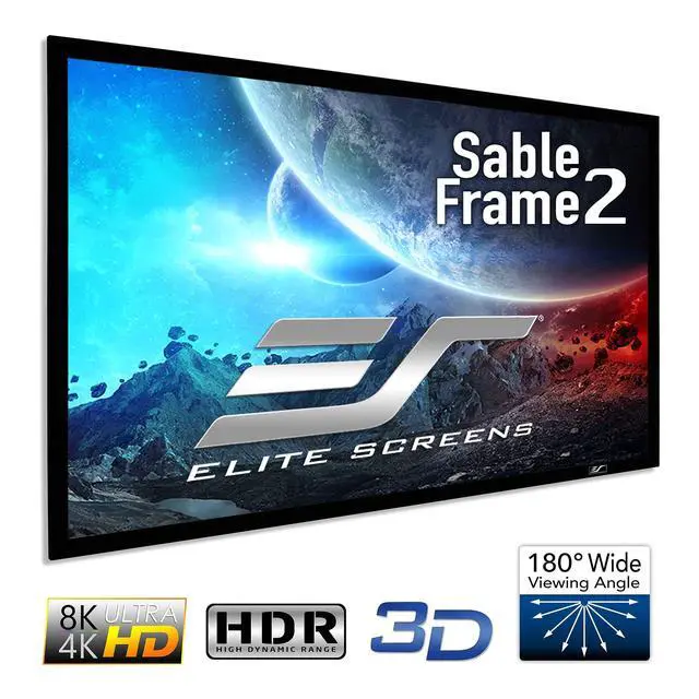 Alt view image 2 of 5 - Elite Screens Sable Frame 2, 165-Inch Fixed Frame Projector Screen, 16:9 8K/4K Ultra HD & Active 3D Ready, ISF-Certified Material, Ideal for Home Theater, Office, and Indoor Presentations, ER165WH2