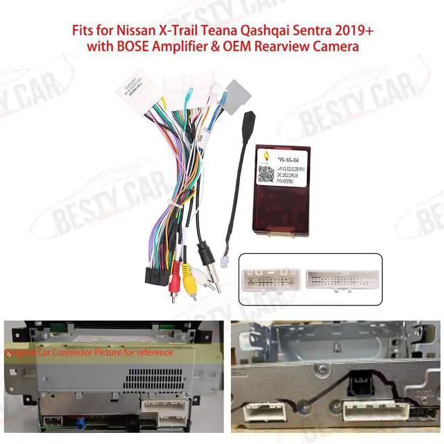 Alt view image 3 of 5 - 16pin Car Stereo Radio Power Retrofit Wiring Harness Cable Adapter fits for Nissan Qashqai X-Trail 2019 2020 2021