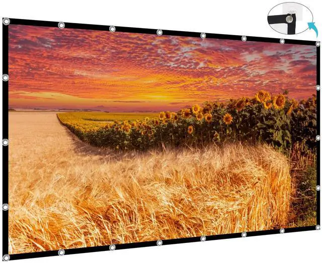Main image of Projector Screen 200 inch, XINLEMY Large 4K HD 16:9 Foldable Portable Projection Cinema Screen Washable Double-Sided Video Projector Screen Suitable for Backyard Partying