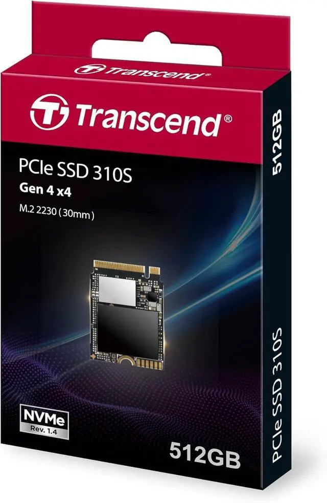 Alt view image 2 of 5 - Transcend MTE310 512GB NVMe 2230 SSD, Up to 3,300MB/s, PCIe Gen4 M.2 2230 Internal SSD, for Steam Deck, ROG Ally, Surface Pro, Legion Go, Ultrabook, Gaming Devices, SLC Cache with HMB, Single-Sided