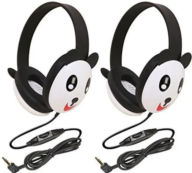 Main image of Califone 2810-PA Panda Motif Listening First Stereo Headphone (Pack of 2), Adjustable Headband Comfortable for Extended wear, Specifically Sized for Young Children