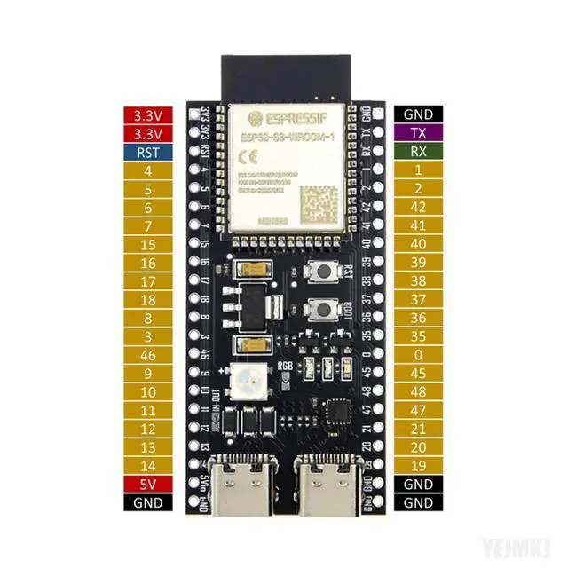 Alt view image 2 of 5 - YEJMKJ 3pcs ESP32 S3 Development Board ESP32-S3-DevKitC-1-N16R8 MCU Module