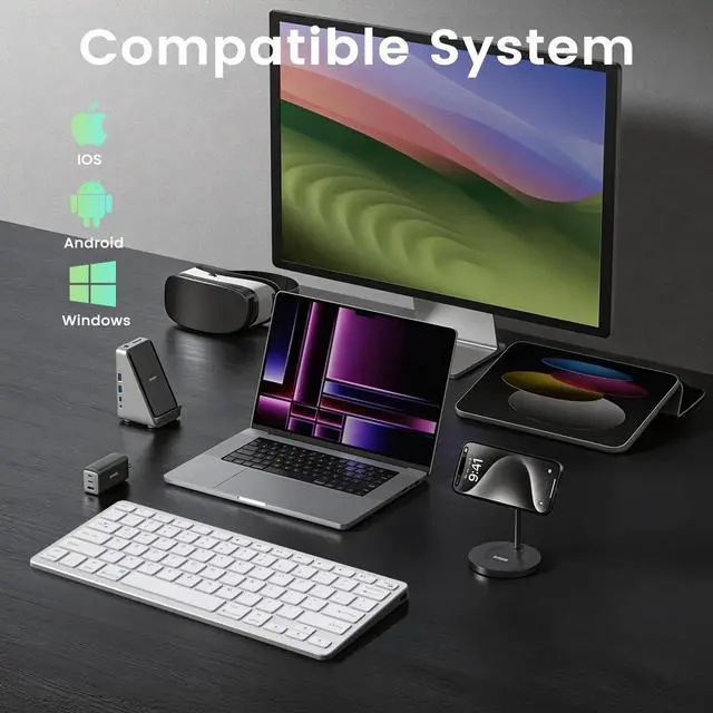 Alt view image 2 of 5 - SQQSOOZ Wireless Bluetooth Keyboard, 2.4G BT Keyboard for Windows/Android/iOS, Ultra-Thin 78 Keys, Rechargeable, Quiet Typing, Type-C USB, for Laptop/Desktop/Smart TV/PC, Sliver White