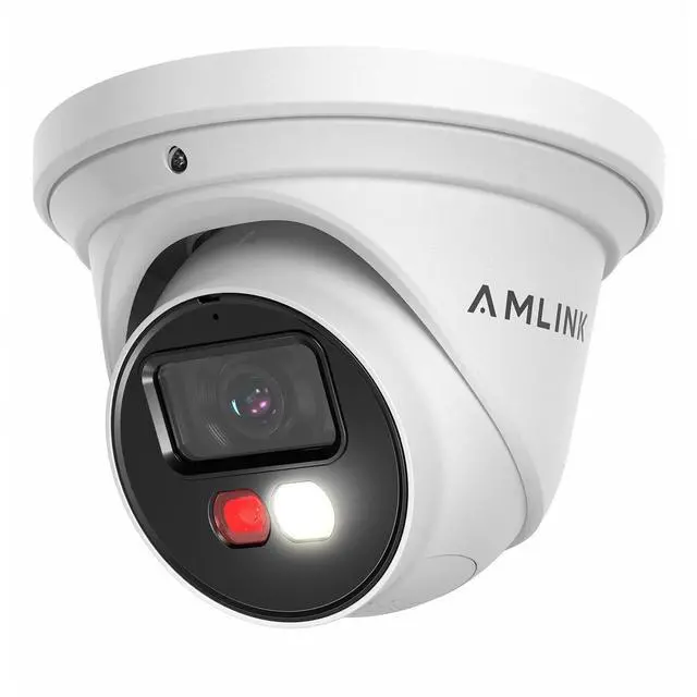 Main image of AMLINK 5MP Security AI IP PoE Camera, Night Color 100ft, Human/Vehicle Detection, NDAA Compliant, Indoor Outdoor Surveillance Turret, 2-Way Audio, Support 256GB MicroSD, Deterrent, 20fps AL5M-T5171EW