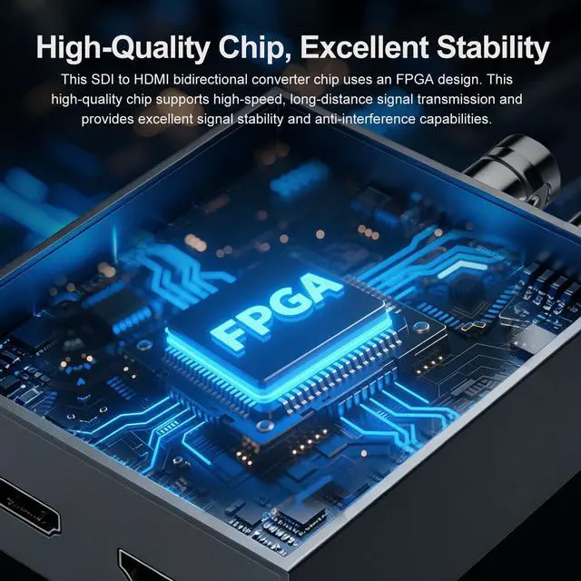 Alt view image 2 of 5 - Bidirectional SDI/HDMI Converter 3G, SDI to HDMI/HDMI to SDI Converter, Video Audio Adapter for Broadcast, Live Streaming, Photography & Home Theaterwith Power Supply