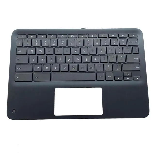 Alt view image 2 of 5 - Lyinsen Replacement for HP Chromebook X360 11 G3 EE Laptop Upper Case Palmrest Keyboard Assembly Part 11.6" L92215-001 Top Cover Black