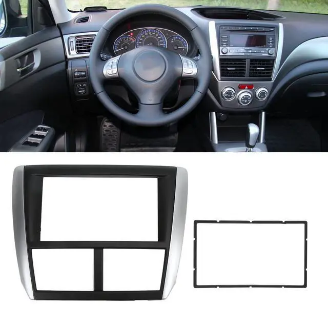 Alt view image 4 of 5 - Car Dash Radio Fascia, 2DIN Car Dash Radio Fascia DVD Panel Frame Navigation Trim Replacement for FORESTER Impreza