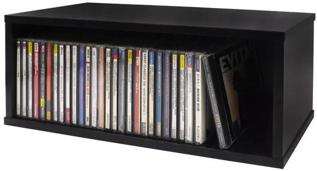 Main image of YSUFAGNR 1 Set Wooden CD Storage Rack Holder Shelf Display Racks Organizer Shelf for CDs (Black)