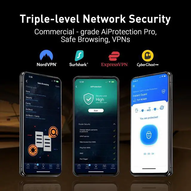 Alt view image 5 of 5 - ASUS TUF Gaming BE6500 WiFi 7 Router - Dual-Band, Up to 6.5 Gbps Wireless, Game Accelerator, Multi-Link Operation (MLO), (x4) 2.5GbE Ports, Mesh + VPN Compatible, & Subscription-Free Network