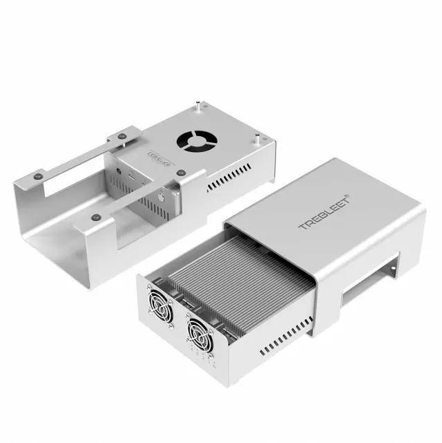 Alt view image 3 of 5 - TREBLEET Thunderbolt 3 Four-Slot M.2 NVMe SSD Enclosure 40Gbps up to 2800MB/s Support Thunderbolt 2 Compatible with M1 M2 (Performance Edition)