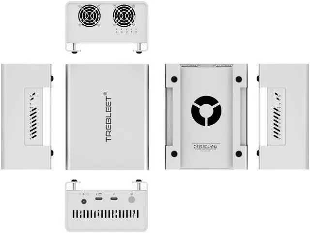 Alt view image 4 of 5 - TREBLEET Thunderbolt 3 Four-Slot M.2 NVMe SSD Enclosure 40Gbps up to 2800MB/s Support Thunderbolt 2 Compatible with M1 M2 (Performance Edition)
