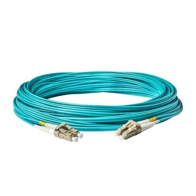 Alt view image 4 of 5 - SpeedyFiberTX 1-Pack 100 Feet Multimode 10G OM3 50/125 Fiber Optic Patch Cable, Duplex LC to LC, Aqua Riser OFNR Cable Jacket