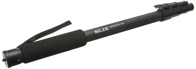 Alt view image 5 of 5 - SLIK Monopod 350 Black Anodized Aluminum Construction 62" Tall (618-350) - Folds Down to 20", Weighs 11oz, Supports 11lbs, Soft Foam Wrapped Grip, Lever Locks