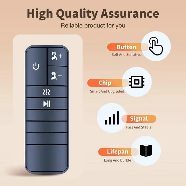 Alt view image 3 of 5 - HZIME New Replacement Remote Control Compatible for Duraflame DFI030ARU Infrared Quartz Set Heater